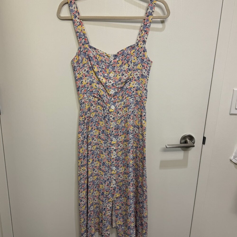 Reformation floral dress with buttons down the front